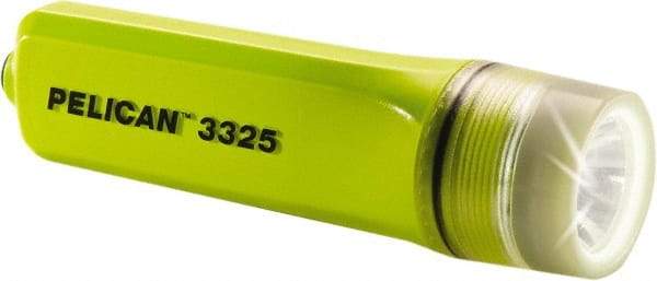 Pelican Products, Inc. - White LED Bulb, 162 Lumens, Industrial/Tactical Flashlight - Yellow Polycarbonate Body, 3 AA Alkaline Batteries Included - Eagle Tool & Supply