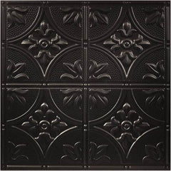 Genesis - 23-3/4" Long x 23-3/4" Wide x 0.11" Thick, Vinyl Ceiling Tile - ASTM E-84 Specification, Black - Eagle Tool & Supply