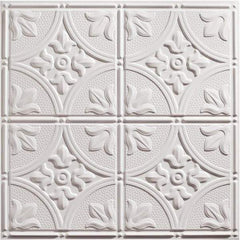 Genesis - 23-3/4" Long x 23-3/4" Wide x 0.11" Thick, Vinyl Ceiling Tile - ASTM E-84 Specification, White - Eagle Tool & Supply