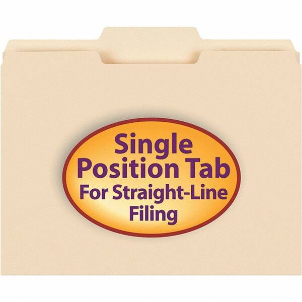 SMEAD - 11-5/8 x 9-1/2", Letter Size, Manila, File Folders with Top Tab - 11 Point Stock, 1/3 Tab Cut Location - Eagle Tool & Supply