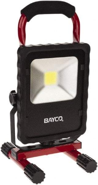 Bayco - 20 Watt, Electric, LED Portable Stand Mount Work Light - 6' Cord, 1 Head, 2,200 Lumens, Aluminum, 12.6" Long x 6.2" Wide x 6.4" High - Eagle Tool & Supply