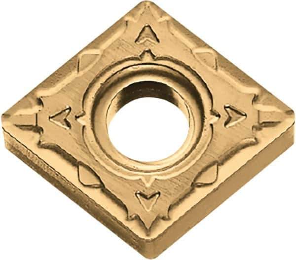 Kyocera - CNMG431 WP Grade PV710 Cermet Turning Insert - TiCN (Megacoat Nano) Finish, 80° Diamond, 1/2" Inscr Circle, 3/16" Thick, 1/64" Corner Radius - Eagle Tool & Supply