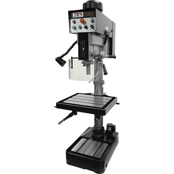 Jet - 10-7/16" Swing, Variable Speed Pulley Drill Press - Variable Speed, 2 hp, Single Phase - Eagle Tool & Supply