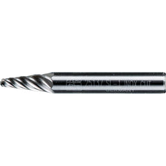 PFERD - SL-1, 1/4" Cut Diam, 1/4" Shank Diam, Carbide Inox Cut Taper with Radius End Burr - Exact Industrial Supply