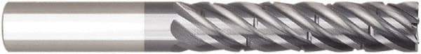 Niagara Cutter - 1/2", 6 Flute, Single End, Solid Carbide, 0.12" Corner Radius End Mill - 4" OAL, 38° Helix, Right Hand Flute, 1-5/8" LOC, Right Hand Cut - Eagle Tool & Supply