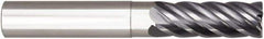 Niagara Cutter - 1/2", 6 Flute, Single End, Solid Carbide, 0.12" Corner Radius End Mill - 4" OAL, 38° Helix, Right Hand Flute, 1-1/8" LOC, Right Hand Cut, 2" Extended Reach - Eagle Tool & Supply