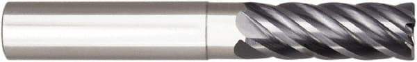 Niagara Cutter - 1/2", 6 Flute, Single End, Solid Carbide, 0.03" Corner Radius End Mill - 4" OAL, 38° Helix, Right Hand Flute, 1-1/8" LOC, Right Hand Cut, 2" Extended Reach - Eagle Tool & Supply