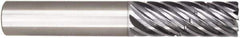 Niagara Cutter - 1", 9 Flute, Single End, Solid Carbide, 0.03" Corner Radius End Mill - 7" OAL, 38° Helix, Right Hand Flute, 4-1/8" LOC, Right Hand Cut - Eagle Tool & Supply