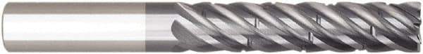 Niagara Cutter - 1/2", 1-5/8" LOC, 1/2" Shank Diam, 4" OAL, 6 Flute, Solid Carbide Square End Mill - Single End, AlTiN Finish, Spiral Flute, 38° Helix, Right Hand Cut, Right Hand Flute, Series SCS638 - Eagle Tool & Supply