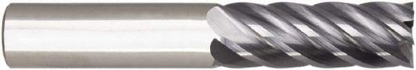 Niagara Cutter - 5/16", 3/4" LOC, 5/16" Shank Diam, 2" OAL, 6 Flute, Solid Carbide Square End Mill - Single End, AlTiN Finish, Spiral Flute, 38° Helix, Right Hand Cut, Right Hand Flute, Series S638 - Eagle Tool & Supply