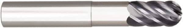 Niagara Cutter - 1" Diam, 1" LOC, 6 Flute Solid Carbide Ball End Mill - AlTiN Finish, Single End, 6" OAL, 1" Shank Diam, Spiral Flute - Eagle Tool & Supply