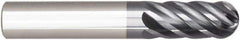 Niagara Cutter - 5/16" Diam, 5/16" LOC, 6 Flute Solid Carbide Ball End Mill - AlTiN Finish, Single End, 2" OAL, 5/16" Shank Diam, Spiral Flute - Eagle Tool & Supply