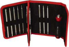 Wiha - 15 Piece, 4mm Drive Screwdriver Insert Torx Bit Set - #1 to #2 Phillips, 2 to 6mm Hex, T6 to T40 Torx, 3.5 to 4.5 & 5.5 to 6.5mm Slotted - Eagle Tool & Supply