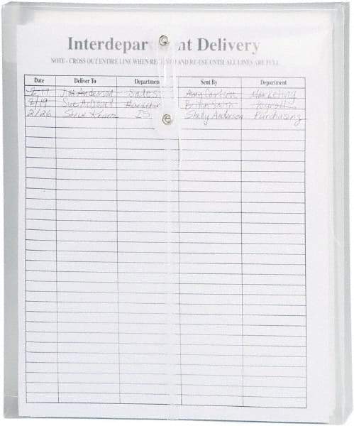 SMEAD - 8-1/2 x 11", Letter Size, Transparent Clear, Poly String & Button Envelope - Eagle Tool & Supply