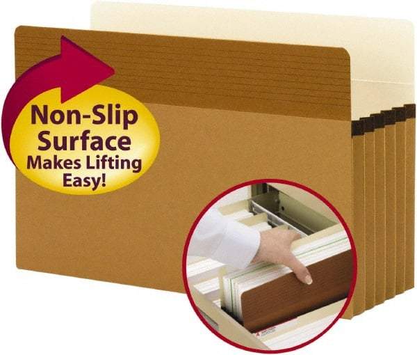 SMEAD - 8-1/2 x 14", Legal, Redrope, Expansion Folders - Straight Tab Cut Location - Eagle Tool & Supply