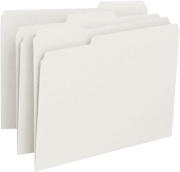 SMEAD - 8-1/2 x 11", Letter Size, White, File Folders with Top Tab - 11 Point Stock, 1/3 Tab Cut Location - Eagle Tool & Supply