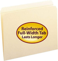 SMEAD - 8-1/2 x 11", Letter Size, Manila, File Folders with Top Tab - 11 Point Stock, Straight Tab Cut Location - Eagle Tool & Supply