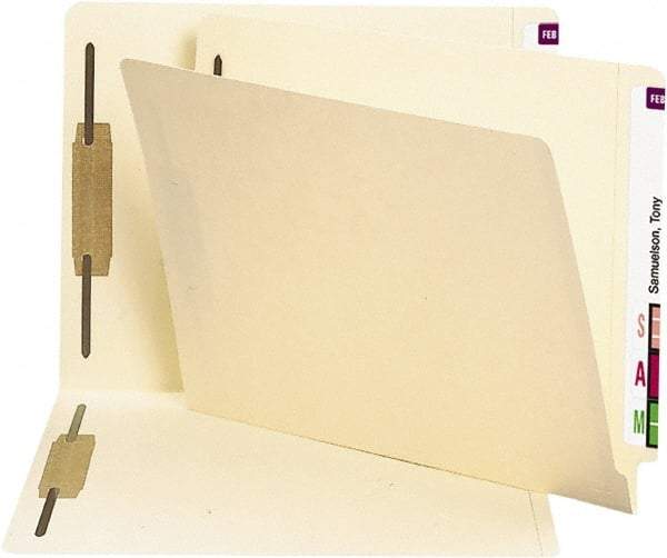 SMEAD - 8-1/2 x 11", Letter Size, Manila, File Folders with End Tab - 11 Point Stock, Straight Tab Cut Location - Eagle Tool & Supply