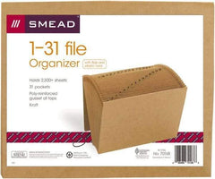 SMEAD - 8-1/2 x 11", Letter Size, Kraft, 1-31 Indexed Expanding Files - Assorted Tab Cut Location - Eagle Tool & Supply