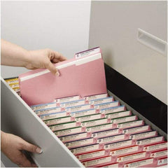 SMEAD - 8-1/2 x 11", Letter Size, Pink, File Folders with Top Tab - 11 Point Stock, 1/3 Tab Cut Location - Eagle Tool & Supply