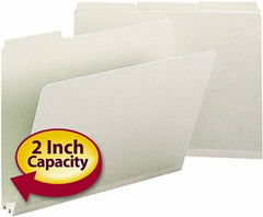SMEAD - 8-1/2 x 11", Letter Size, Gray/Green, File Folders with Top Tab - 25 Point Stock, 1/3 Tab Cut Location - Eagle Tool & Supply