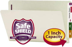 SMEAD - 8-1/2 x 14", Legal, Gray-Green, Expansion Folders - 25 Point Stock, Straight Tab Cut Location - Eagle Tool & Supply