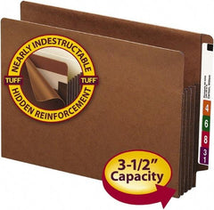 SMEAD - 8-1/2 x 11", Letter Size, Redrope, Expansion Folders - Straight Tab Cut Location - Eagle Tool & Supply