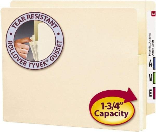 SMEAD - 8-1/2 x 11", Letter Size, Manila, Expansion Folders - Straight Tab Cut Location - Eagle Tool & Supply