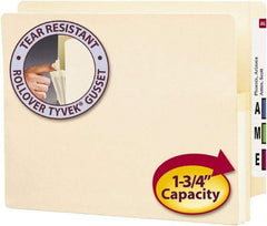 SMEAD - 8-1/2 x 11", Letter Size, Manila, Expansion Folders - Straight Tab Cut Location - Eagle Tool & Supply