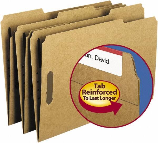 SMEAD - 8-1/2 x 14", Legal, Kraft, File Folders with Top Tab - 11 Point Stock, 1/3 Tab Cut Location - Eagle Tool & Supply