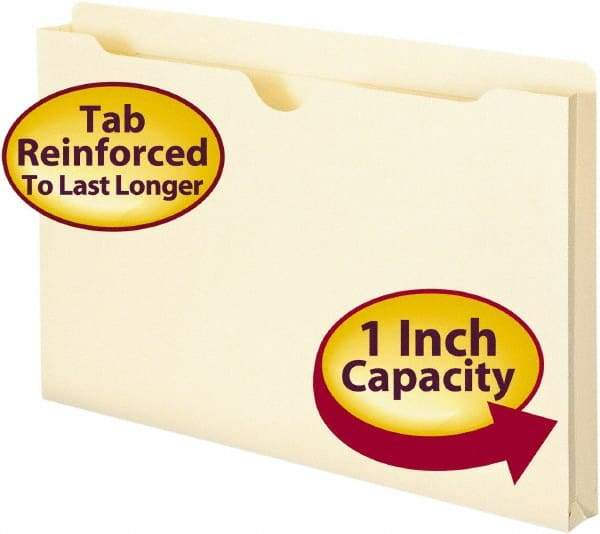 SMEAD - 8-1/2 x 14", Legal, Manila, File Jacket - 11 Point Stock, Straight Tab Cut Location - Eagle Tool & Supply