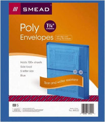 SMEAD - 8-1/2 x 11", Letter Size, Transparent Blue, Poly String & Button Envelope - Eagle Tool & Supply