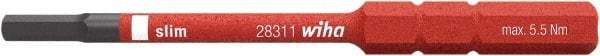 Wiha - 6mm Drive, Inch or Metric Screwdriver Bit - 75mm OAL - Eagle Tool & Supply