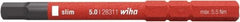 Wiha - 6mm Drive, Inch or Metric Screwdriver Bit - 75mm OAL - Eagle Tool & Supply