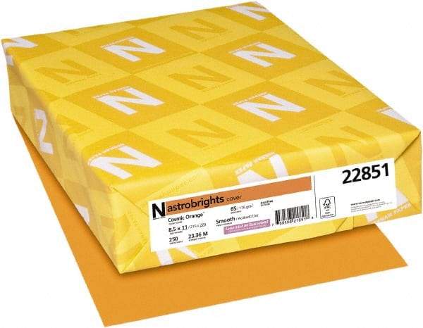 Neenah Paper - 8-1/2" x 11" Cosmic Orange Colored Copy Paper - Use with Laser Printers, Copiers, Inkjet Printers - Eagle Tool & Supply