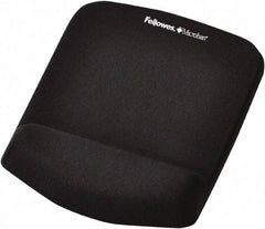 FELLOWES - Black Mouse Pad/Wrist Rest - Use with Mouse - Eagle Tool & Supply