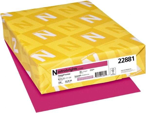 Neenah Paper - 8-1/2" x 11" Fireball Fuchsia Colored Copy Paper - Use with Laser Printers, Copiers, Inkjet Printers - Eagle Tool & Supply