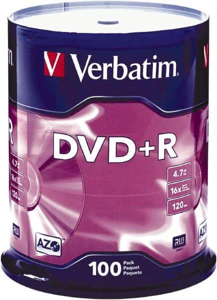 Verbatim - Silver DVD+R Disc - Use with CD, DVD - Eagle Tool & Supply