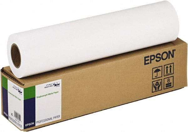 Epson - White Paper-Photo Print Roll - Use with Inkjet Printers - Eagle Tool & Supply