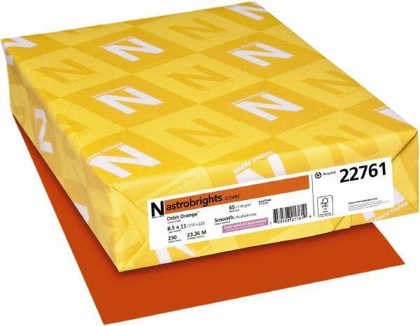 Neenah Paper - 8-1/2" x 11" Orbit Orange Colored Copy Paper - Use with Laser Printers, Copiers, Inkjet Printers - Eagle Tool & Supply