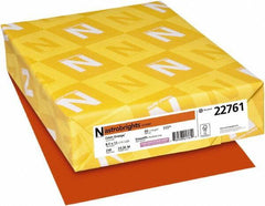 Neenah Paper - 8-1/2" x 11" Orbit Orange Colored Copy Paper - Use with Laser Printers, Copiers, Inkjet Printers - Eagle Tool & Supply