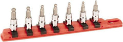Wiha - 7 Piece 1/4" Drive Inch Ball Hex Bit Socket Set - 3/32 to 1/4" Hex - Eagle Tool & Supply