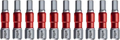 Wiha - 4mm Hex Bit - 1/4" Hex Drive, 1-9/64" OAL - Eagle Tool & Supply