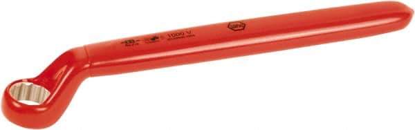 Wiha - 15mm 6 Point Insulated Offset Box Wrench - Single End, Chrome Vanadium Steel, Hi-Vis Red Finish - Eagle Tool & Supply