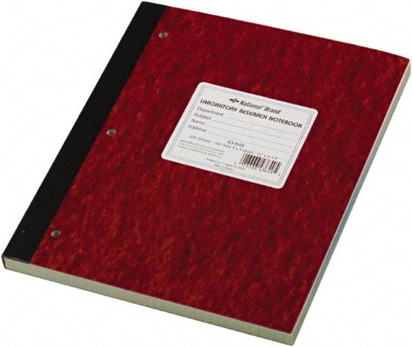 National Brand - 200 Sheet, 9-1/4 x 11", Quadrille Lab Notebook - Brown - Eagle Tool & Supply