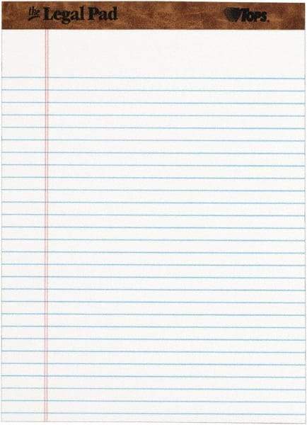 TOPS - 50 Sheet, 8-1/2 x 11-3/4", Legal Pad - White - Eagle Tool & Supply