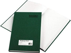 National Brand - 300 Sheet, 7-1/4 x 12-1/4", Record Rule Accounting Book - Green - Eagle Tool & Supply