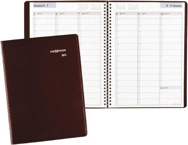 DayMinder - 52 Sheet, 8 x 11", Appointment Book - Burgundy - Eagle Tool & Supply