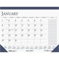 House of Doolittle - 12 Sheet, 18-1/2 x 13", Desk Calendar - White & Blue - Eagle Tool & Supply