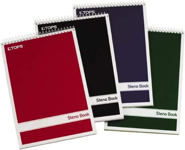 TOPS - 80 Sheet, 6 x 9", Gregg Steno Book - Assorted Colors - Eagle Tool & Supply